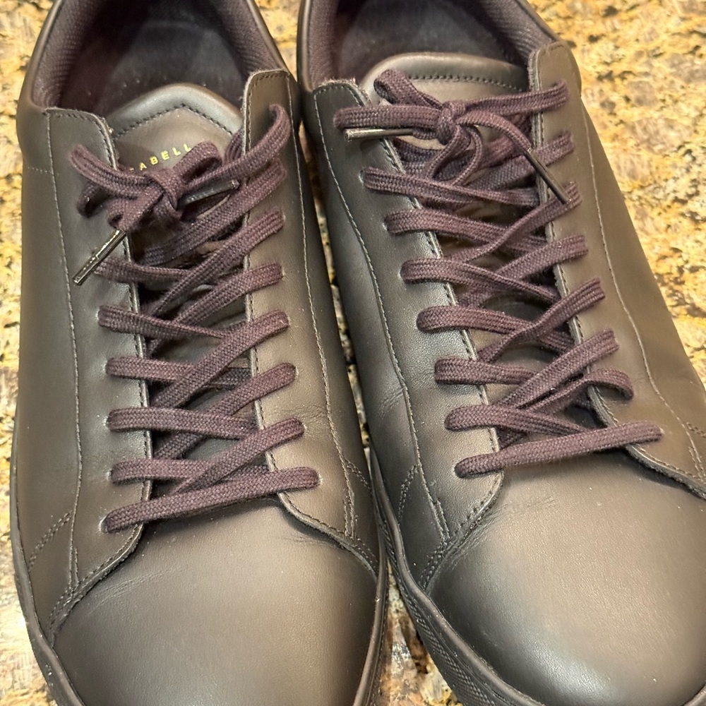Oliver Cabell Low 1 Jet Black Leather Sneakers